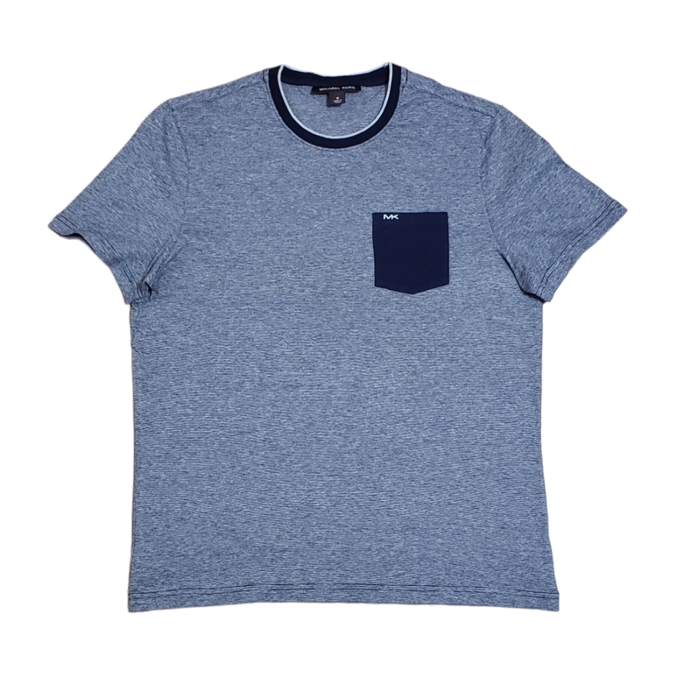 Michael Kors Men's T Shirt Round Neck Short Sleeve Blue Size M